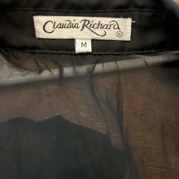 Claudia Richard Blouse with Solid Sleeves Size Small - Picture 3 of 3
